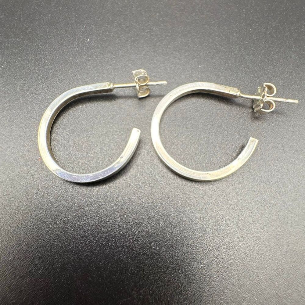 Sophisticated Sterling Silver Hoop Earrings, NEW, Handmade